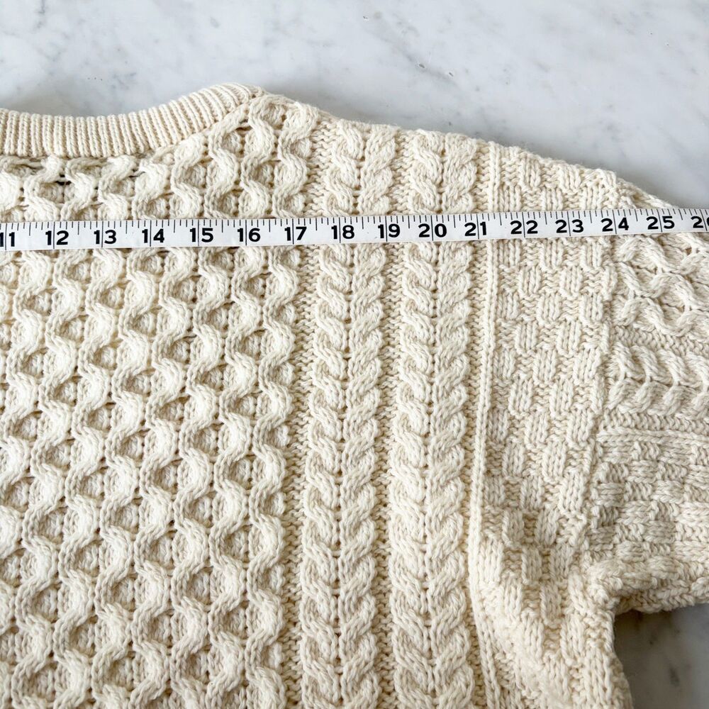 Blarney Woollen Mills Sweater Men's L Aran Wool Cable Knit Fisherman Ireland - Picture 5 of 8